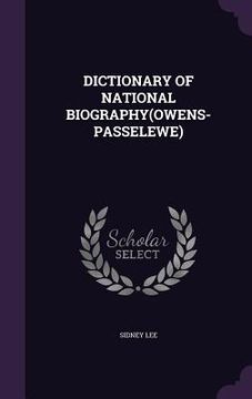 portada Dictionary of National Biography(owens-Passelewe) (en Inglés)