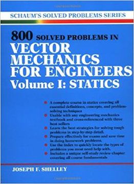 portada 800 Solved Problems Invector Mechanics for Engineers, Vol. I: Statics: 1 (Schaum's Solved Problems) (in English)