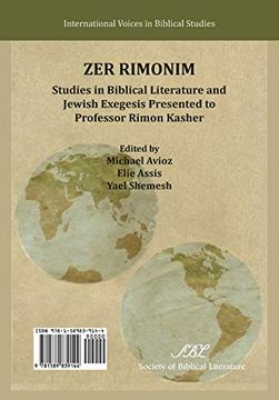 portada Zer Rimonim: Studies in Biblical Literature and Jewish Exegesis Presented to Professor Rimon Kasher (en Hebrew)