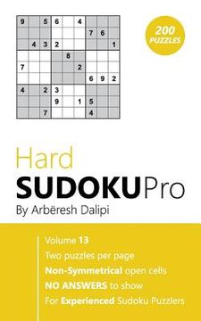 portada Sudoku: Hard Sudoku Pro Book for Experienced Puzzlers (200 puzzles), Vol. 13 (en Inglés)