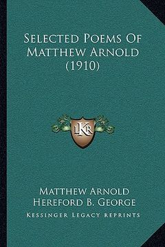 portada selected poems of matthew arnold (1910) (en Inglés)