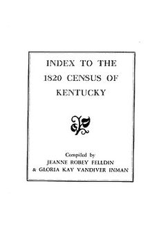 portada index to the 1820 census of kentucky