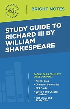 portada Study Guide to Richard iii by William Shakespeare (Bright Notes) (en Inglés)