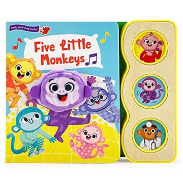 portada Five Little Monkeys Finger Puppet Sound Book for Babies and Toddlers, Ages 1-5 (Early Bird Song Books) (in English)