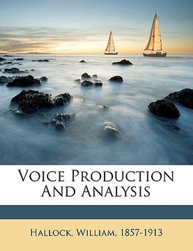 portada voice production and analysis (en Inglés)