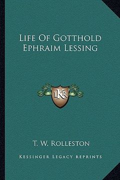 portada life of gotthold ephraim lessing (in English)