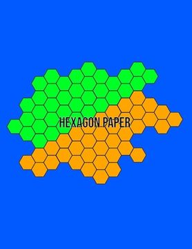 portada Hexagon Paper: Hex Honeycomb Paper For Organic Chemistry Drawing Gamer Map Board Video Game - Create Mosaics Tile Quilt Design - Blue