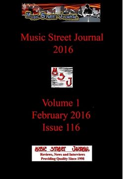 portada Music Street Journal 2016: Volume 1 - February 2016 - Issue 116 Hardcover Edition (in English)