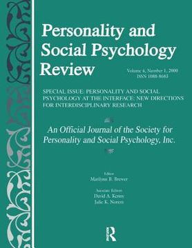 portada personality and social psychology at the interface: new directions for interdisciplinary research: a special issue of personality and social psycholog (en Inglés)