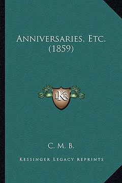 portada anniversaries, etc. (1859) (en Inglés)