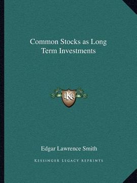 portada common stocks as long term investments (en Inglés)