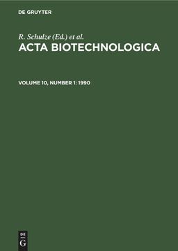 portada Acta Biotechnologica, Volume 10, Number 1, Acta Biotechnologica (1990) (en Inglés)
