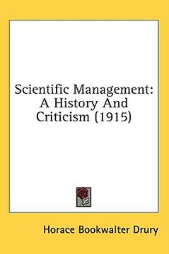 portada scientific management: a history and criticism (1915) (in English)