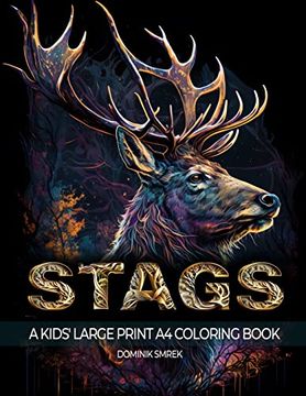 portada Stags: Large Print Colouring Book (en Inglés)