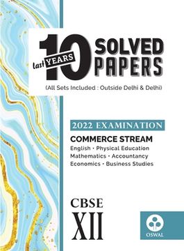 portada 10 Last Years Solved Papers - Commerce Stream: CBSE Class 12 for 2022 Examination
