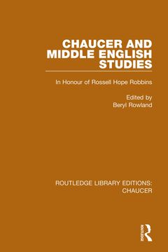 portada Chaucer and Middle English Studies: In Honour of Rossell Hope Robbins 