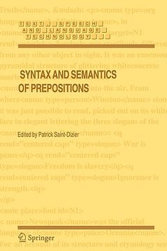 portada syntax and semantics of prepositions (en Inglés)