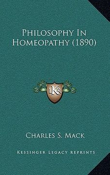 portada philosophy in homeopathy (1890) (en Inglés)