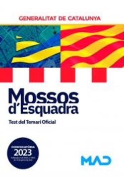 portada Mossos D`Esquadra. Test del Temari Oficial: Generalitat de Cataluña (en Catalá)