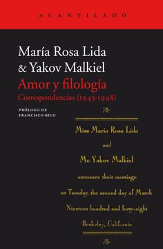 portada Amor y Filologia: Correspondencias (1943-1948)