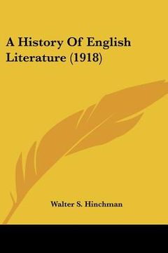 portada a history of english literature (1918)