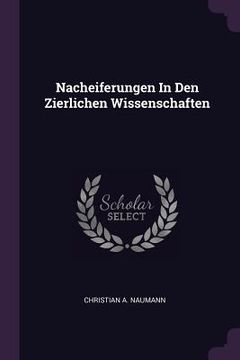 portada Nacheiferungen In Den Zierlichen Wissenschaften (en Inglés)