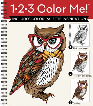 portada 1-2-3 Color Me! (Adult Coloring Book with a Variety of Images - Owl Cover) (en Inglés)