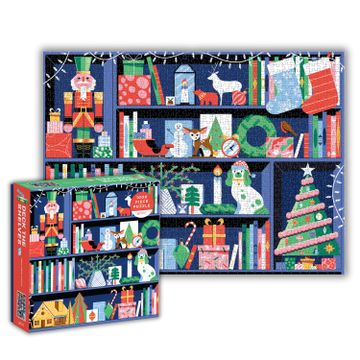 portada Galison Deck the Shelves – 1000 Piece Puzzle fun and Challenging Activity With Bright and Bold Artwork of a Christmas Holiday Shelf for Adults and Families