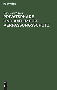 portada Privatsphäre und Ämter für Verfassungsschutz (en Alemán)