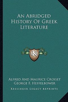 portada an abridged history of greek literature (en Inglés)