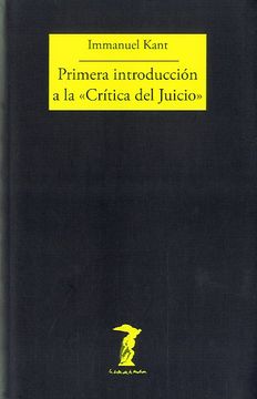portada Primera Introduccion a la Critica del Juicio (in Spanish)