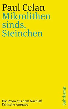 portada Mikrolithen Sinds, Steinchen«: Die Prosa aus dem Nachlaß. Kritische Ausgabe (in German)