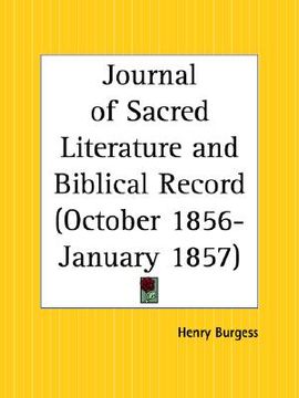 portada journal of sacred literature and biblical record, october 1856 to january 1857 (en Inglés)