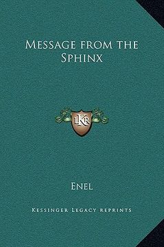 portada message from the sphinx (en Inglés)