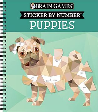 portada Brain Games - Sticker by Number: Puppies (en Inglés)