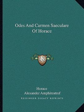portada odes and carmen saeculare of horace (in English)