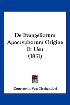 portada De Evangeliorum Apocryphorum Origine Et Usu (1851) (en Latin)