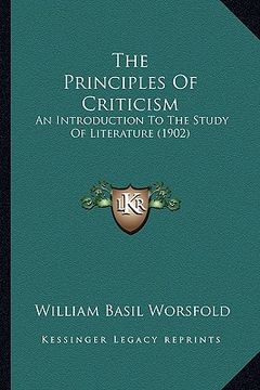 portada the principles of criticism: an introduction to the study of literature (1902) (en Inglés)