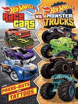 portada Hot Wheels: Race Cars vs. Monster Trucks: 100% Officially Licensed by Mattel, Activities, Tattoos, & Press-Out Cards for Kids Ages 4 to 8 (in English)