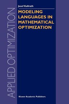portada modeling languages in mathematical optimization (en Inglés)