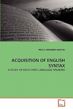 portada acquisition of english syntax (en Inglés)