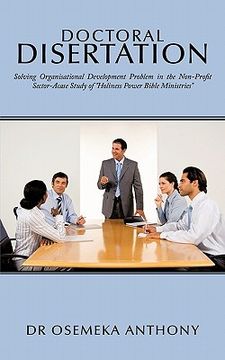 portada doctoral disertation,solving organisational development problem in the non-profit sector-acase study of holiness power bi