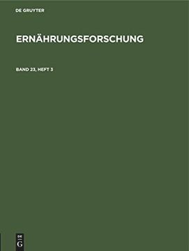 portada Ernährungsforschung. Band 23, Heft 3 (in German)