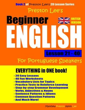 portada Preston Lee's Beginner English Lesson 21 - 40 For Portuguese Speakers (British) (en Inglés)