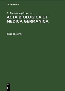 portada Acta Biologica et Medica Germanica. Band 36, Heft 9 (en Alemán)