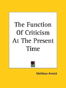 portada the function of criticism at the present time