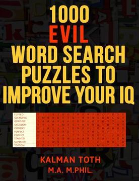 portada 1000 Evil Word Search Puzzles to Improve Your IQ (en Inglés)