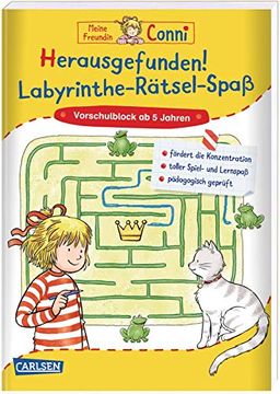 portada Conni Gelbe Reihe: Herausgefunden! Labyrinthe-Rätsel-Spaß: Vorschulblock ab 5 Jahren (en Alemán)