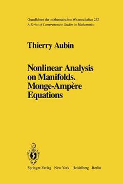 portada Nonlinear Analysis on Manifolds. Monge-Ampère Equations