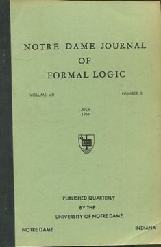 portada NOTRE DAME JOURNAL OF FORMAL LOGIC. VOLUME VII, NUMBER 3, JULY 1966.